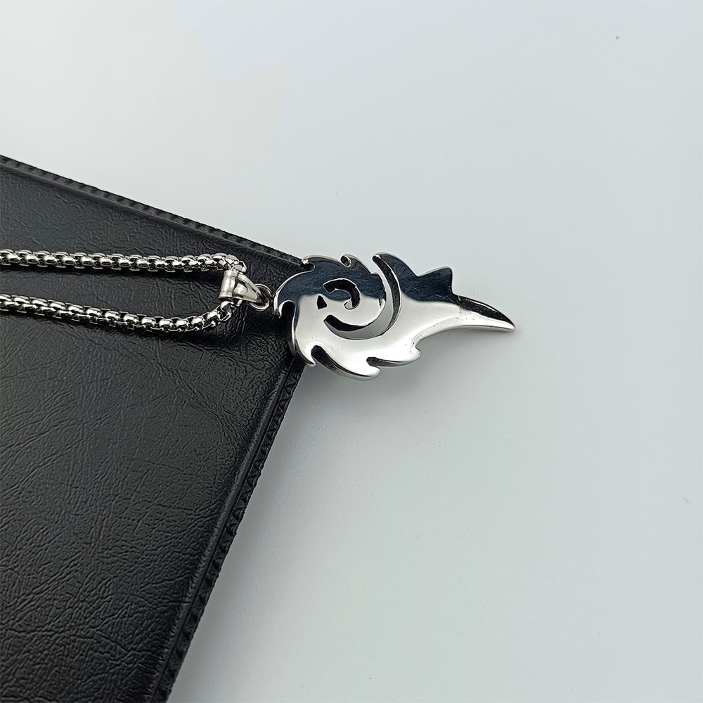 Personalized Phoenix Flame Titanium Steel Mens Pendant Necklace