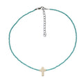 Turquoise Pearl Clavicle Chain Handmade Beaded Jewelry