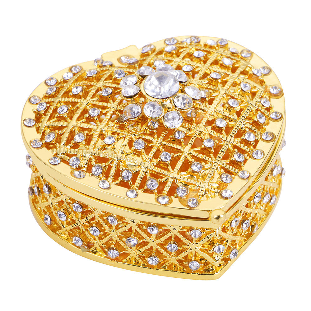 Metal Craft Jewelry Box Heart-shaped Jewelry Box Gold-plated Ornaments
