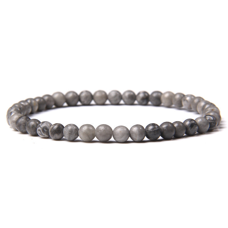 4mm Natural Agate Stone Beads Energy Charm Bracelet For Women