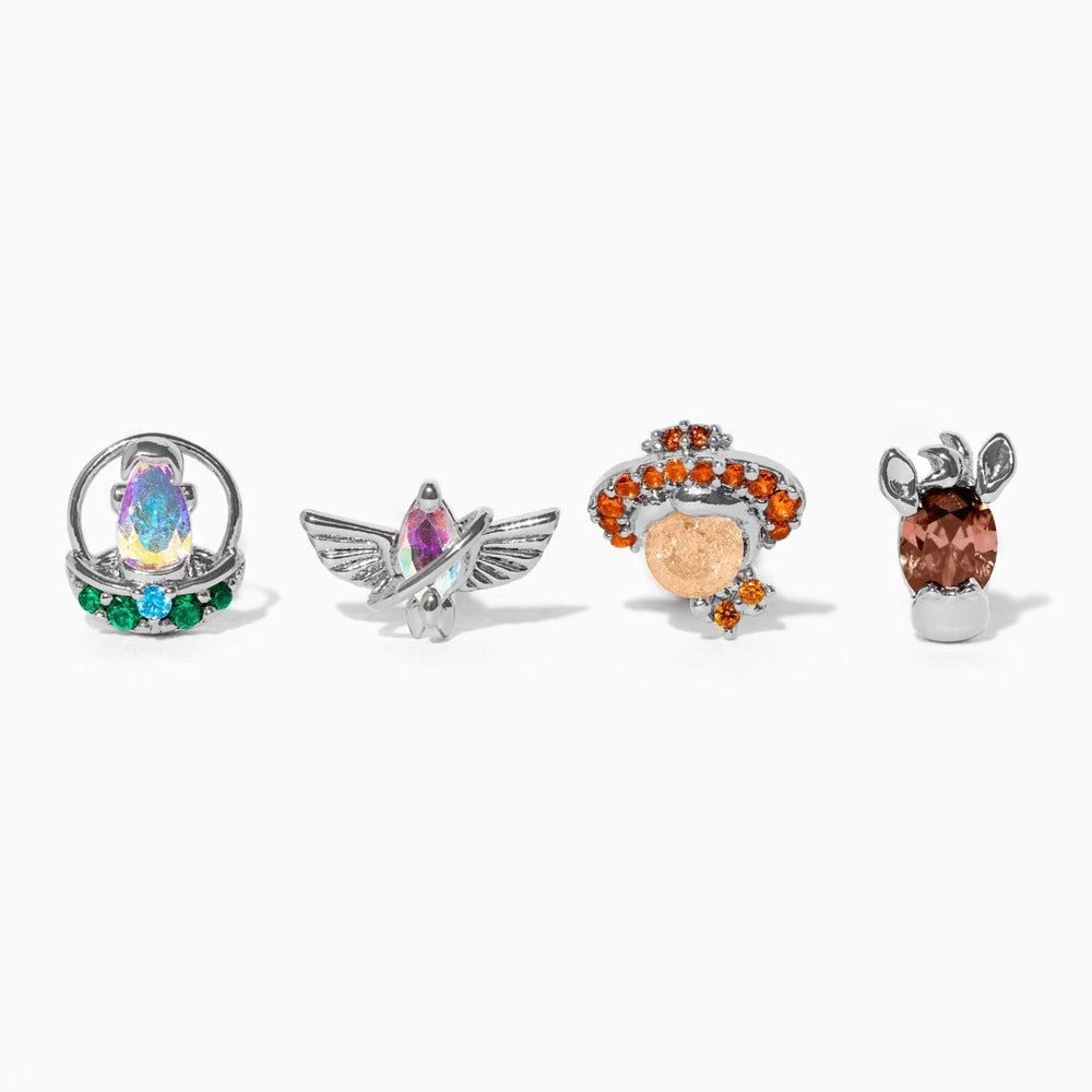 Fashion Personality Color Zircon Earrings Set