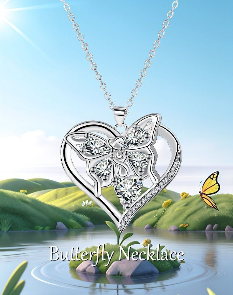 Fashion Simple Jewelry Flower Butterfly Necklace For Women