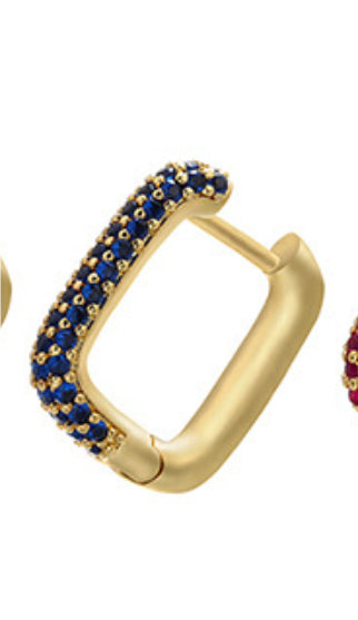 Gold And Silver Small Hoop Crystal Women's Rainbow Earrings Fashion Jewelry Batch