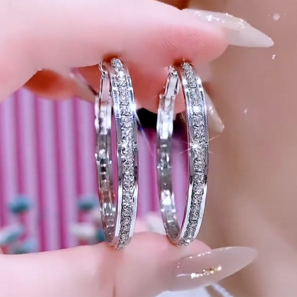 Big Hoop Earrings Fashionable Design With Diamonds