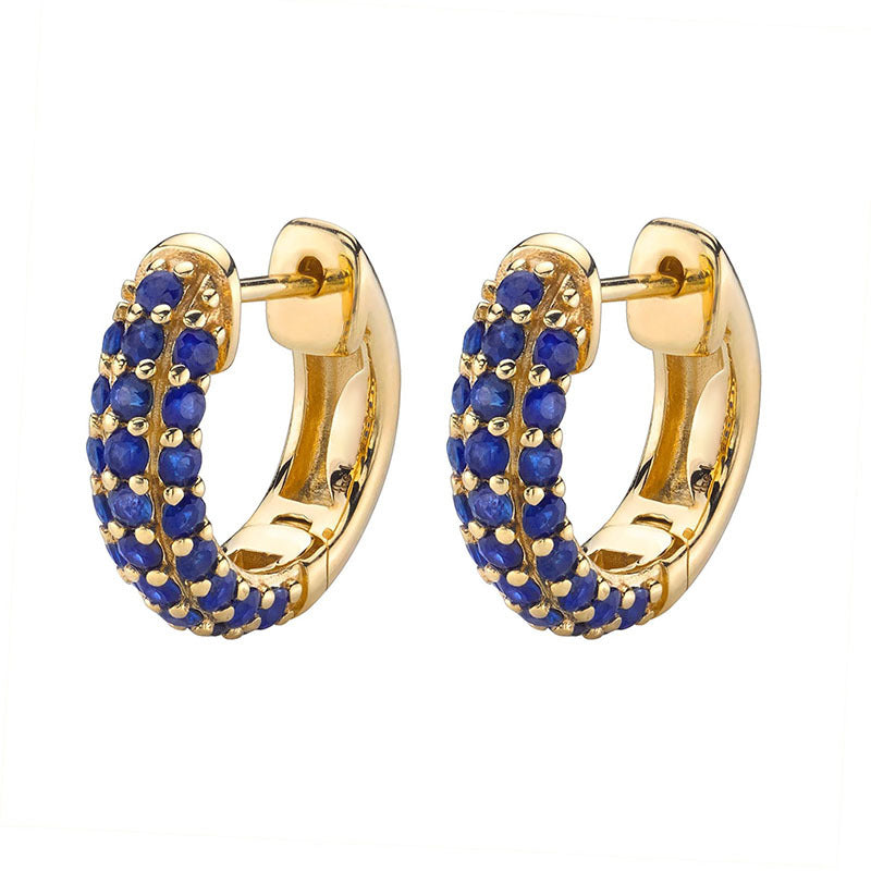 Silver Needle Gold Rhinestone Earrings Women's Geometric
