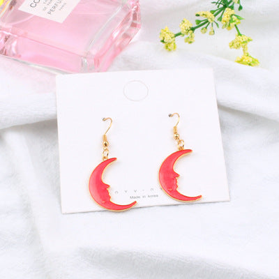 Blue Long Tassel Asymmetric Planet Earrings
