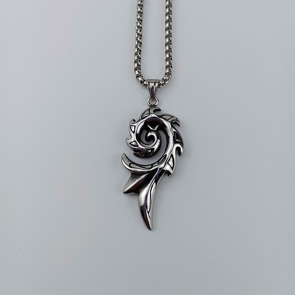 Personalized Phoenix Flame Titanium Steel Mens Pendant Necklace