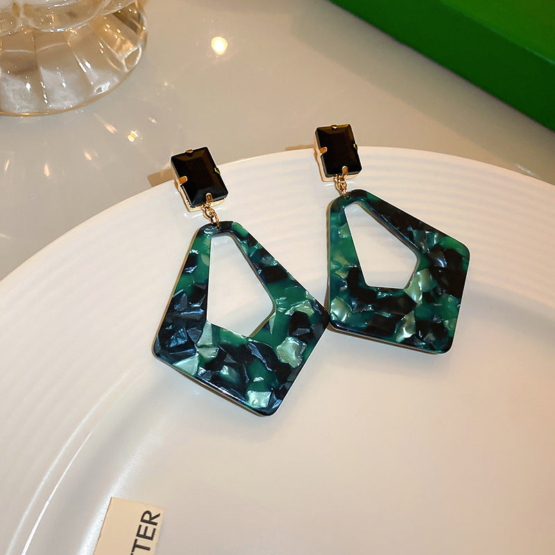 Real Gold Plating Silver Needle Leopard Print Earrings