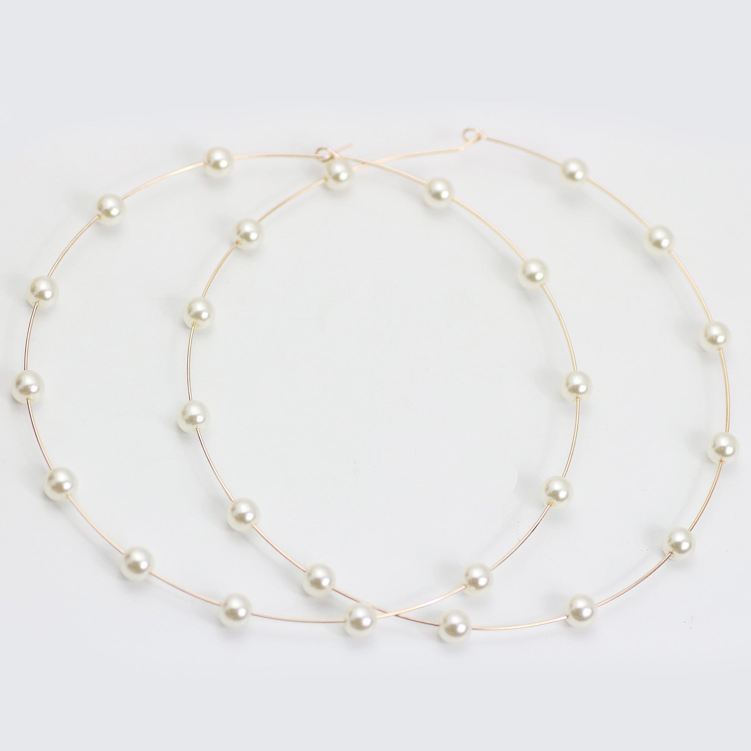 Pearl Large Hoop Earrings
