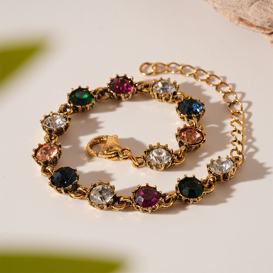 French Retro Colorful Elegant Jewelry For Women