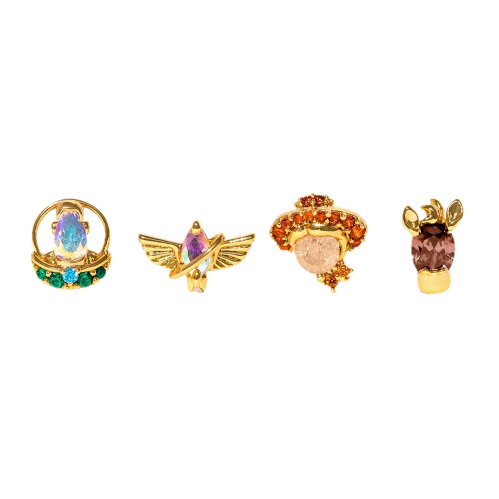 Fashion Personality Color Zircon Earrings Set