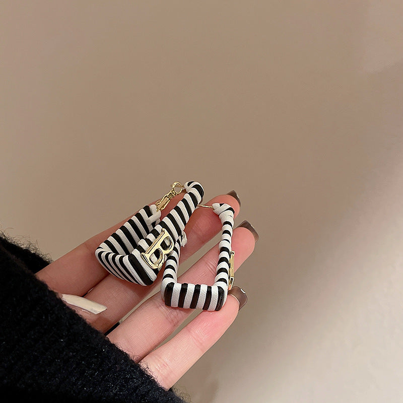 Real Gold Plating Silver Needle Leopard Print Earrings