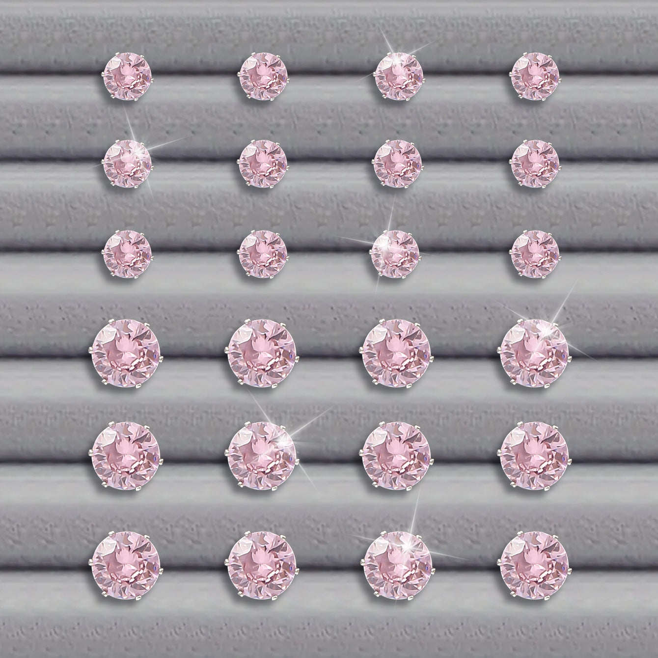 Pink Round Women's Earrings Set