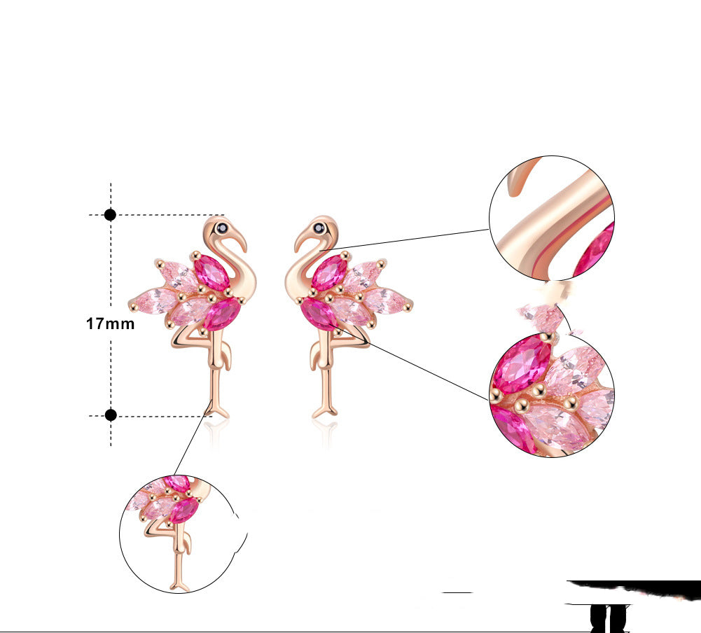 Sterling Silver Original Earrings Rose Gold Three-dimensional