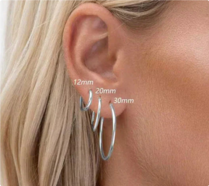 Vintage Glossy Geometry Round Circle Black Gold Silver Color Earrings for Women Kolczyki Damskie Hoop Earring Pendientes Mujer