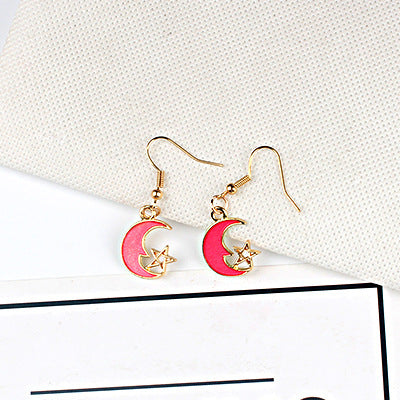 Blue Long Tassel Asymmetric Planet Earrings
