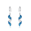 S925 Silver Gold Temperament Long Spiral Earrings