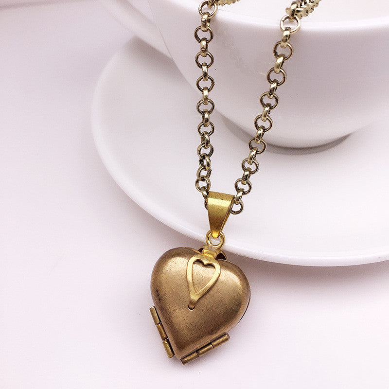Solid Copper Openable Locket Multi-photo Necklace
