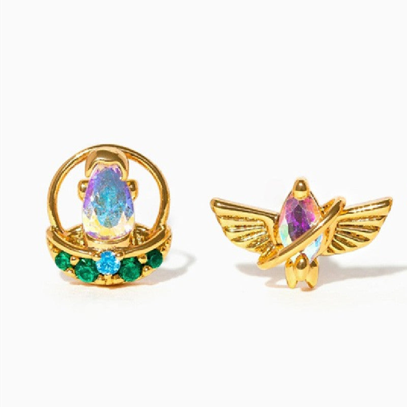 Fashion Personality Color Zircon Earrings Set