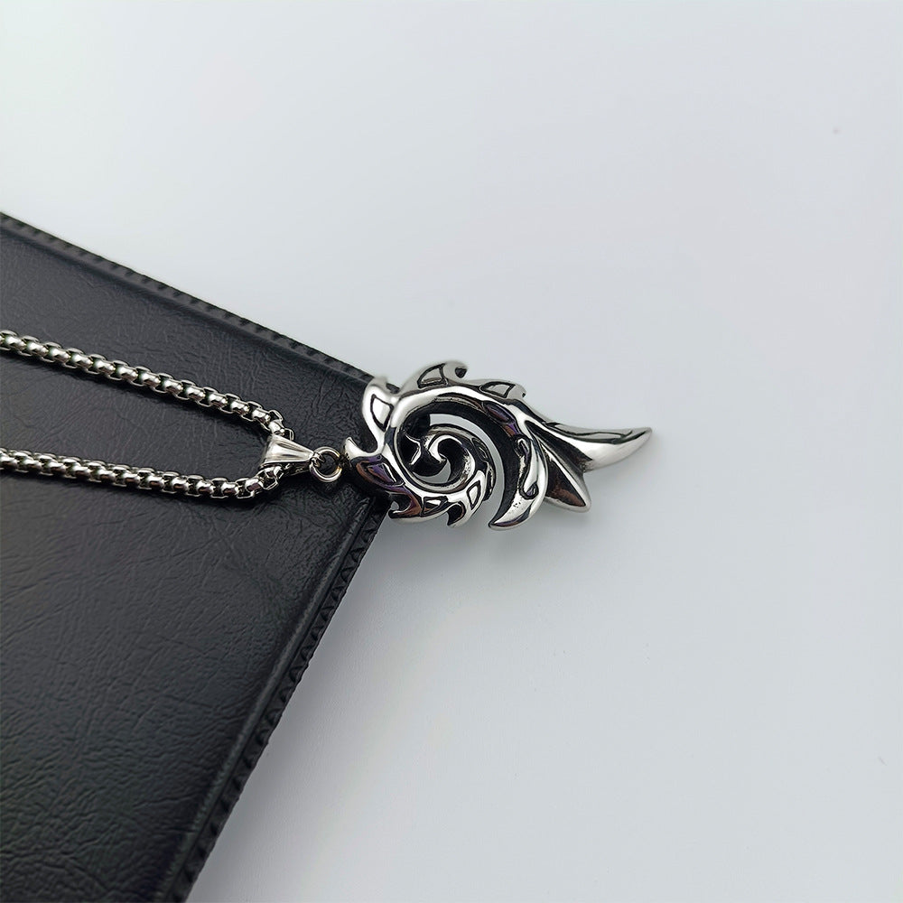 Personalized Phoenix Flame Titanium Steel Mens Pendant Necklace