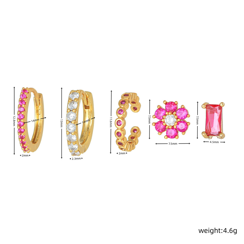 Women's Fashion Flower Earrings Set